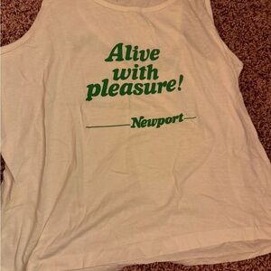 Newport White Tee with Green Label